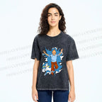 Unisex Tintin Running Out With Snowy Printed Washed Tee