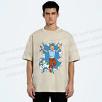 Unisex Tintin Running Out With Snowy Printed Washed Tee