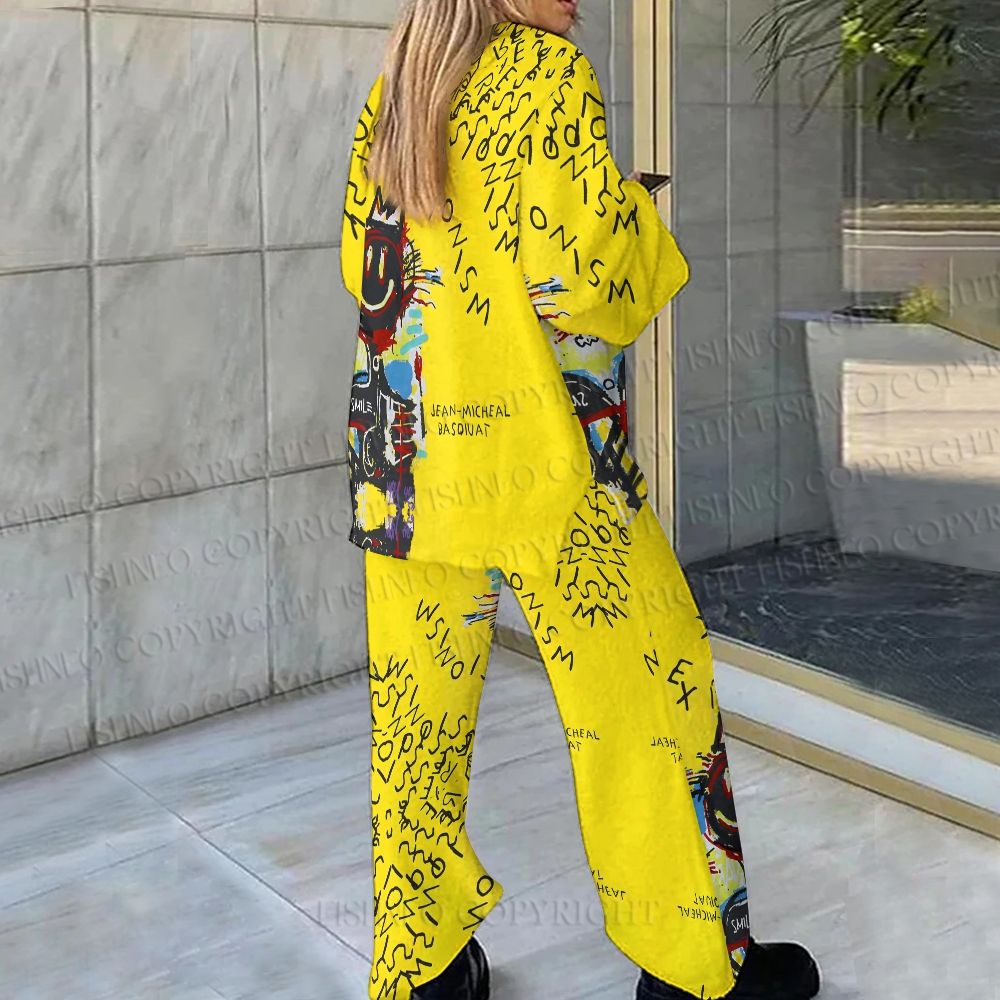 Jean-Michel Basquiat Graffiti Loungewear Set For Women