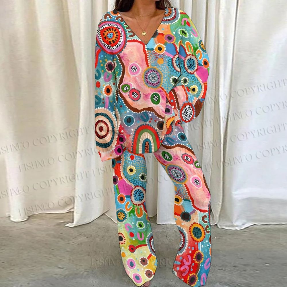Yayoi Kusama Art Graffiti Loungewear Set For Women