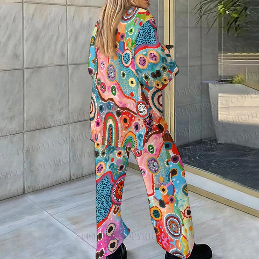 Yayoi Kusama Art Graffiti Loungewear Set For Women