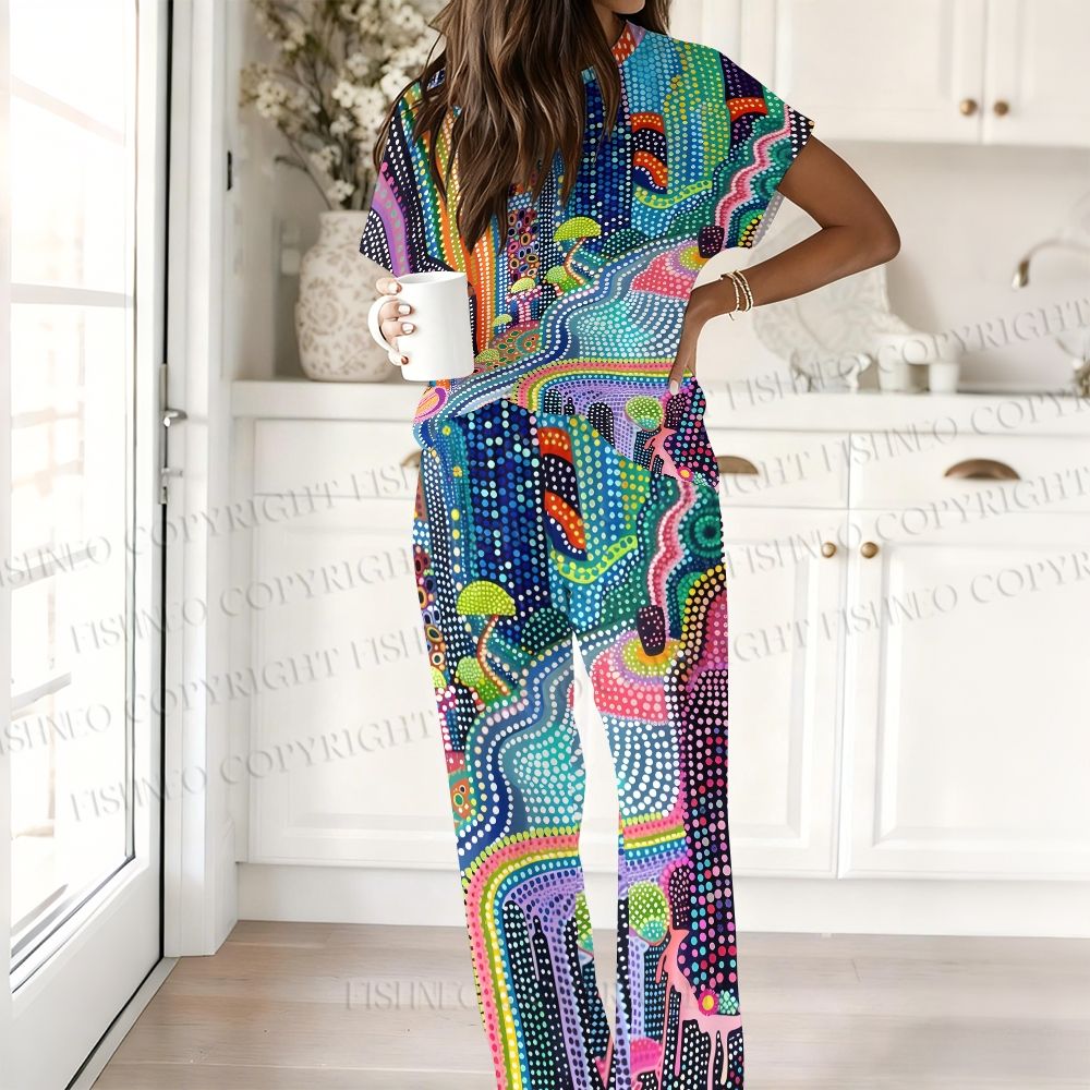 Ladies Yayoi Kusama Mushroom Art Lounge Suit