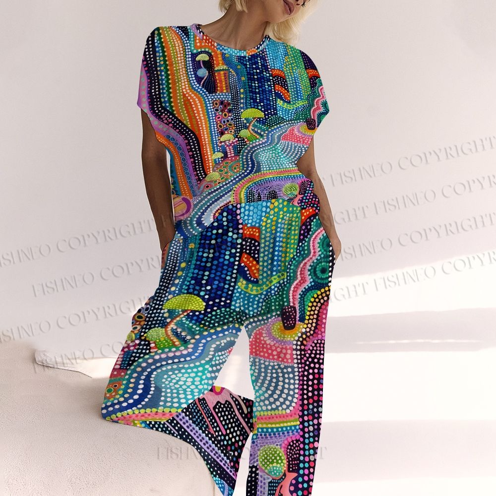Ladies Yayoi Kusama Mushroom Art Lounge Suit