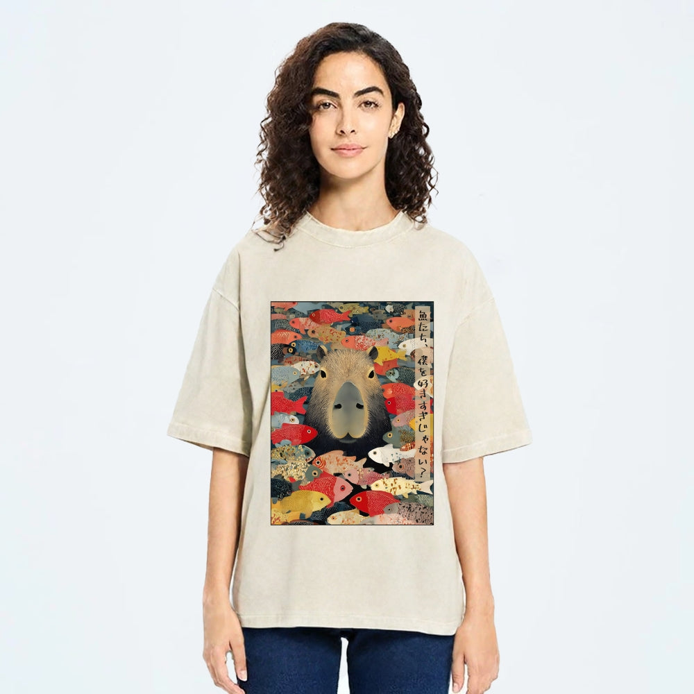 Unisex Am I Too Lovable?  Washed T-Shirt