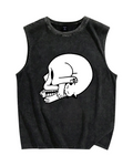 Cat Fish & Skull Vintage Distressed Washed Tank Top