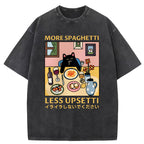 Spaghetti Black Cat Vintage Washed T-Shirt