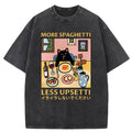 Spaghetti Black Cat Vintage Washed T-Shirt