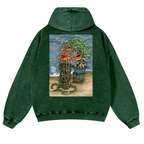 Bonsai Vintage Washed Cotton Back Art Hoodie