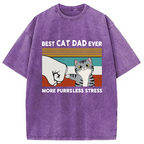 Funny Cat Dad Washed T-Shirt