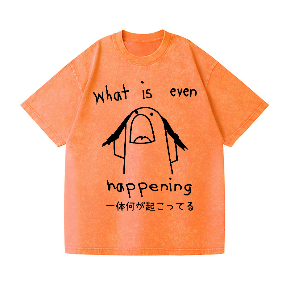 What Is Happening Vintage Wash Japanese Design T-Shirt