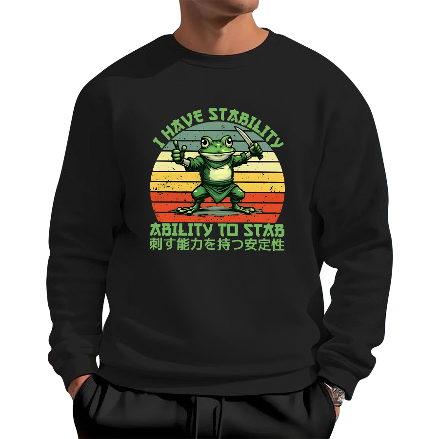 Mentally stable assassin frog with puncture ability Cotton Pullover Sweatshirt