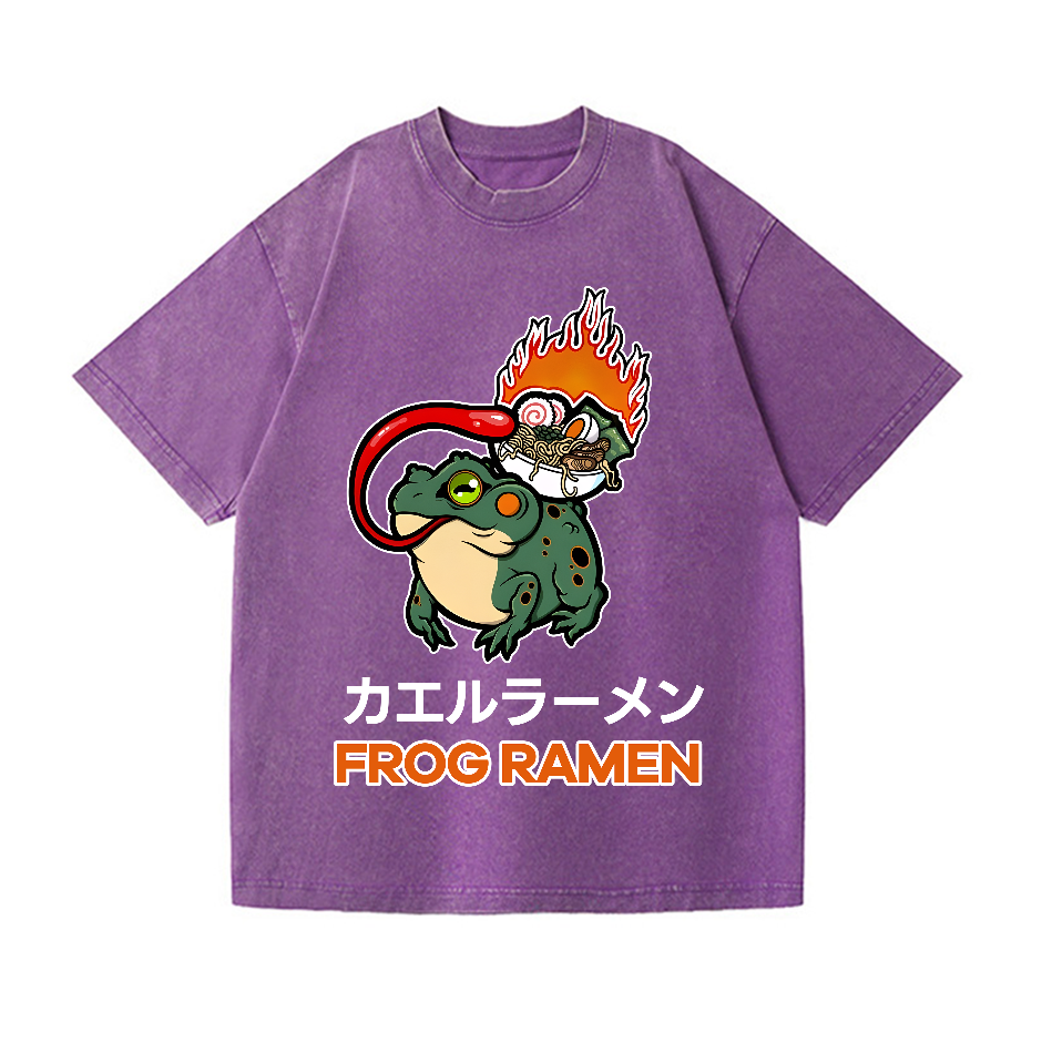 Frog Ramen Vintage Wash Japanese Design T-Shirt