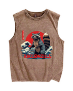 Racconzilla Vintage Distressed Washed Tank Top