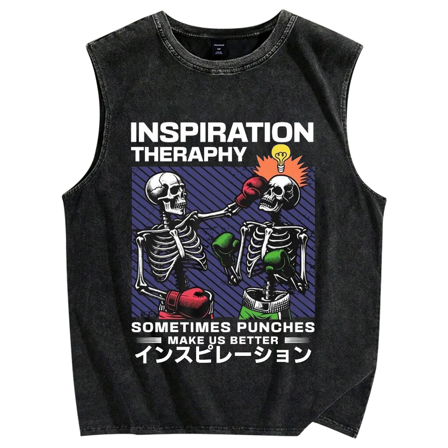 Inspiration Therapy Vintage Distressed Washed Tank Top