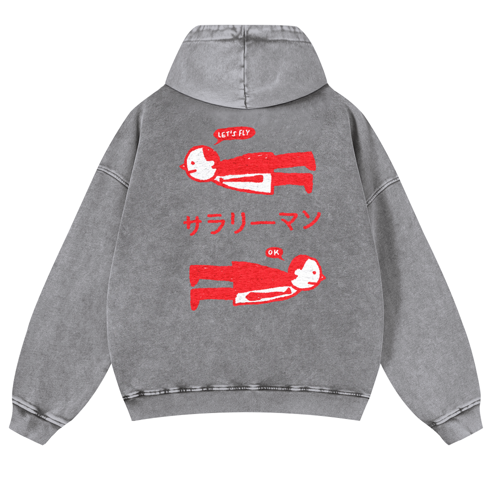 People Vintage Washed Cotton Back Art Hoodie