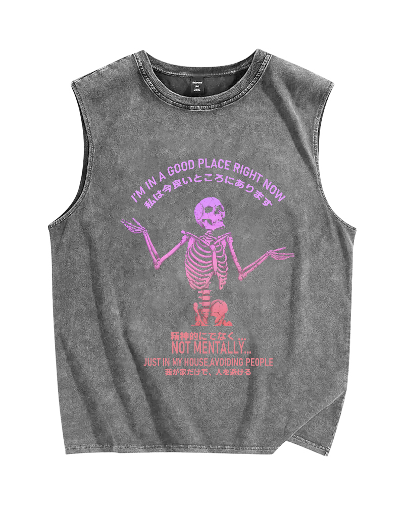 Good Place Vintage Distressed Washed Tank Top