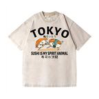 Sushi Vintage Wash Japanese Design T-Shirt