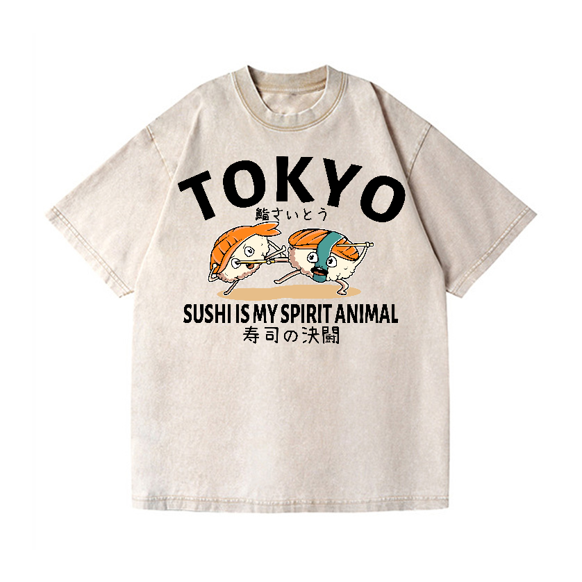 Sushi Vintage Wash Japanese Design T-Shirt