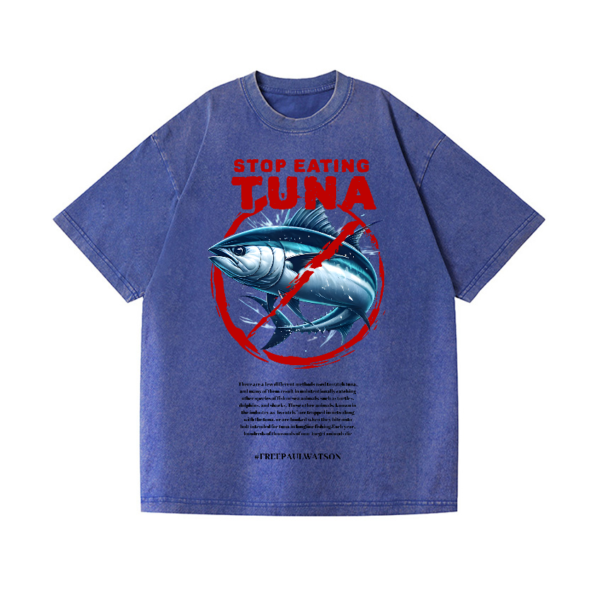 Stop Eating Tuna Vintage Wash Japanese Design T-Shirt