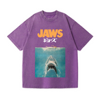 Jaws Shark Vintage Wash Japanese Design T-Shirt