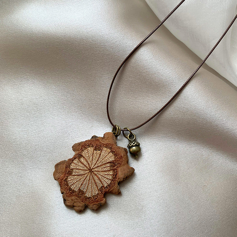 Wooden Bloodvine Slice Necklace
