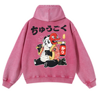 Panda Vintage Washed Cotton Back Art Hoodie