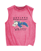 Midnight Philosopher Vintage Distressed Washed Tank Top