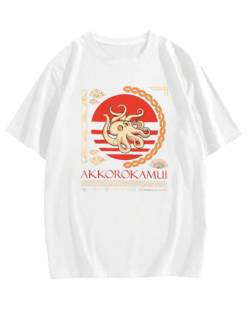 Japanese Octopus Cotton casual T-shirt