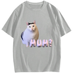 Huh Meme Cat Cotton casual T-shirt