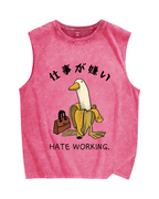 Hate Working Vintage Distressed Washed Tank Top