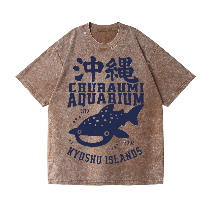 Okinawa Churaumi Aquarium Kyushu Islands Fish Vintage Wash Japanese Design T-Shirt