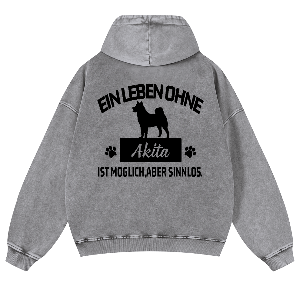 Akita Vintage Washed Cotton Back Art Hoodie
