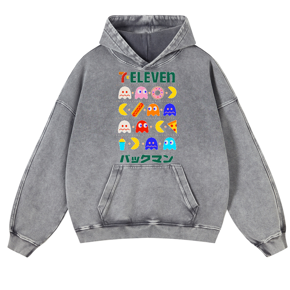 Pacman Vintage Washed Thick Cotton Hoodie