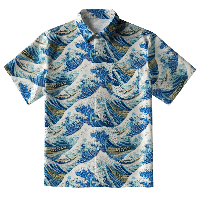 Oceanic Wave Button-up Shirt