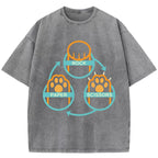 Rock Paper Scissors Paws Washed T-Shirt