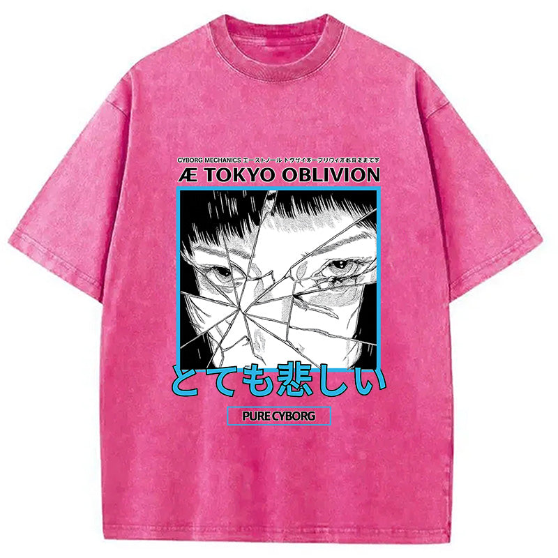 Cyberpunk Dark Fantasy Washed T-Shirt