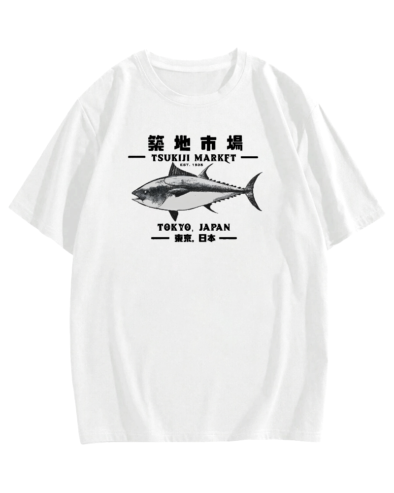 Tokyo Tsukiji Market Cotton casual T-shirt