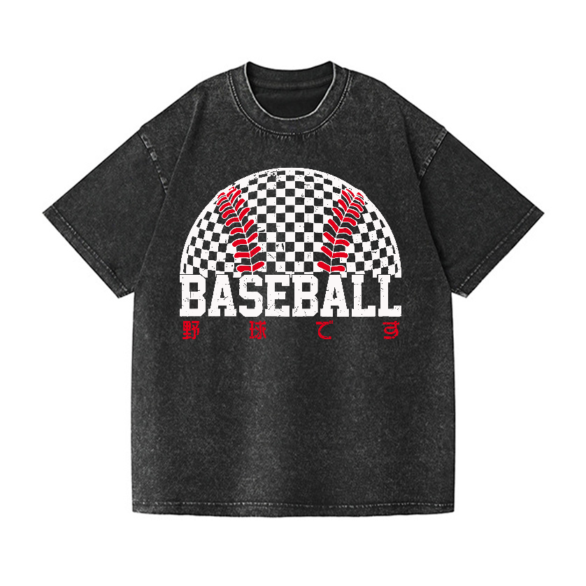 Baseball Vintage Wash Japanese Design T-Shirt
