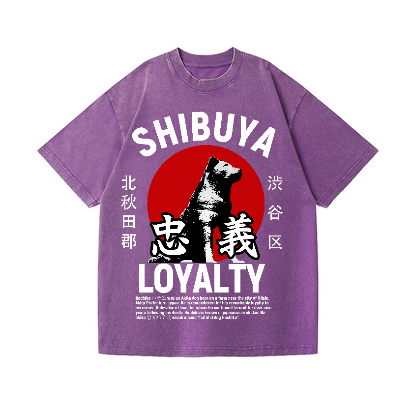 Shibuya Hachiko Vintage Wash Japanese Design T-Shirt