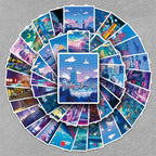 50 Japanese Anime Night Scene Stickers