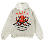 Osaka Octopus Vintage Washed Cotton Back Art Hoodie