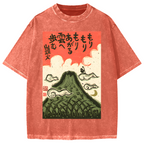 Cloud Japanese Style Painting Vintage Washed T-shirt