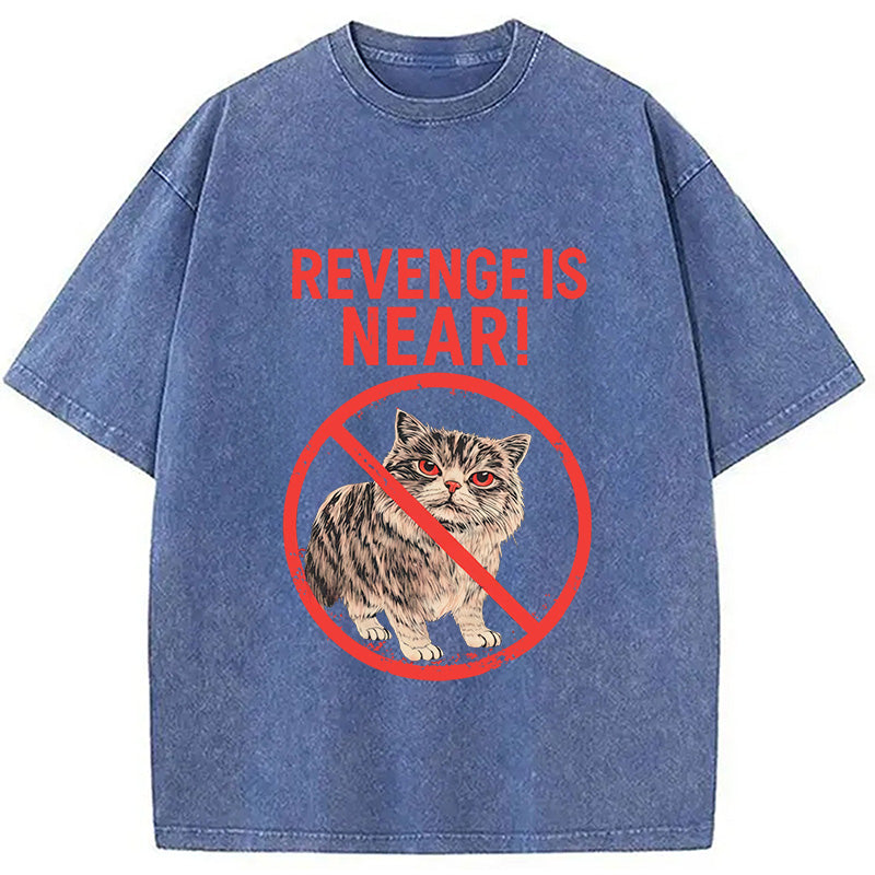 Revenge Is Near! Cat Washed T-Shirt