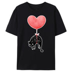 Black Cat And Heart Balloon Classic T-Shirt