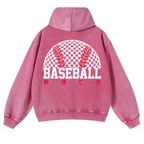 Baseball Vintage Washed Cotton Back Art Hoodie