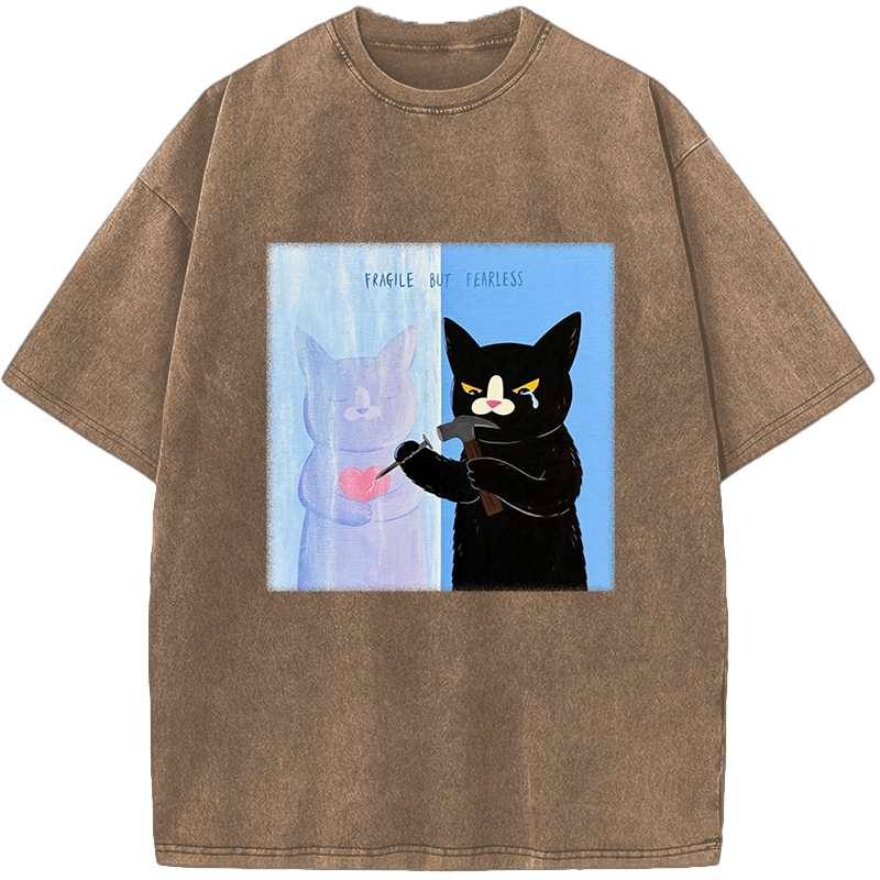 Unisex FRAGILE BUT FEARLESS Vintage Washed T-Shirt
