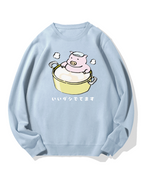 Piggy Onsen Cotton Sweatshirt