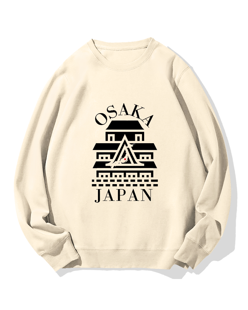 Osaka Castle and Japan Cotton Sweatshirt