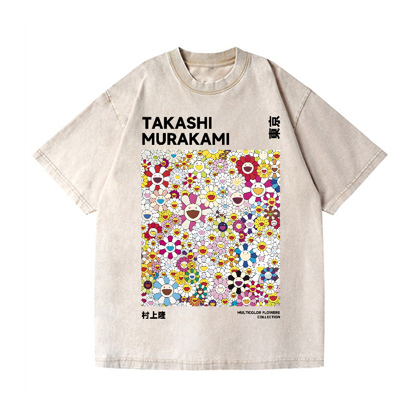 Japan Flower Vintage Wash Japanese Design T-Shirt