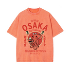 Osaka Dotonbori Drunken Octopus Vintage Wash Japanese Design T-Shirt